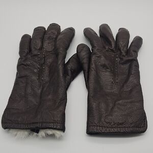 Elegant Dark Brown Leather Gloves
